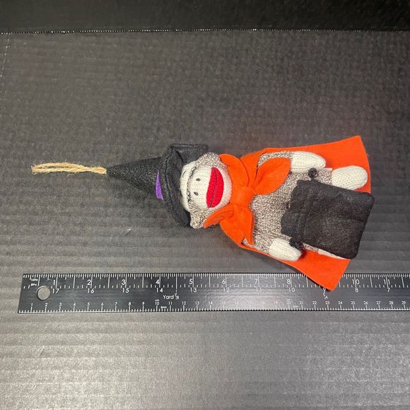 Seasons of Cannon Falls Sock Monkey Witch Ornament NWOT EXCELLENT! - Picture 8 of 9